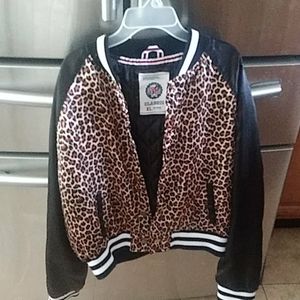 Cheetah print bomber jacket